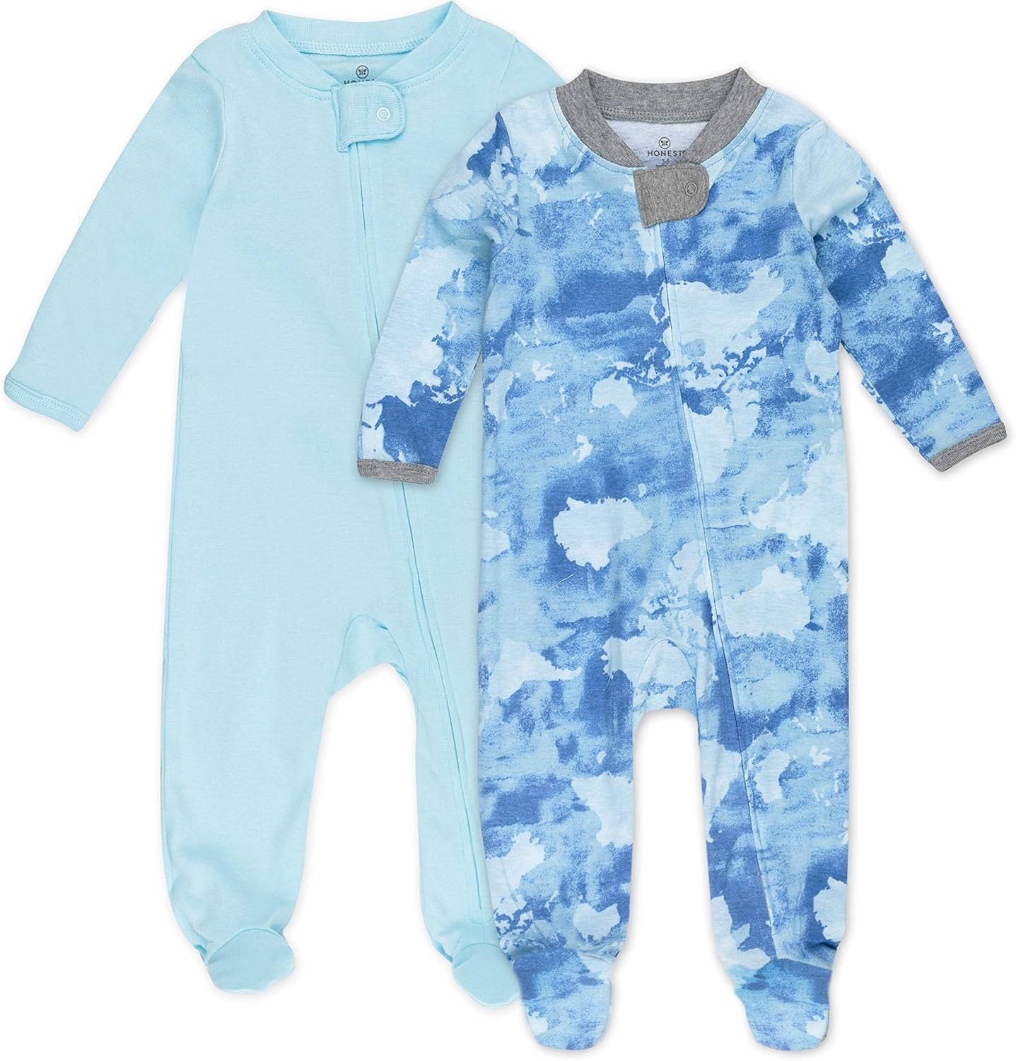 HonestBaby Baby Sleep N' Play One-Piece Zip-Front Footed Organic Cotton Pajama Sleeper