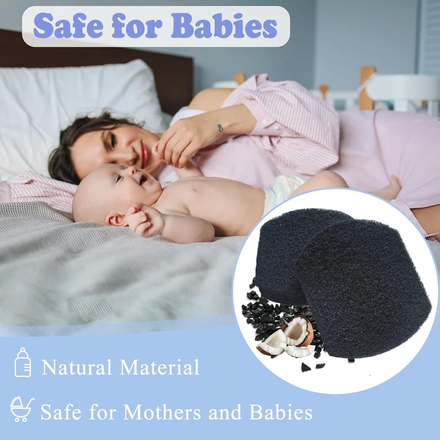 NewKe 10 Pack Baby Diaper Pail Deodorizer Refills Compatible with Ubbi Diaper Pail, Activated Charcoal Deodorizer Filters, Odor Eliminating, Precise fit, Keep Nursery Fresh