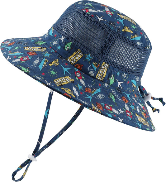 Home Prefer UPF50+ Wide Brim Sun Hat Boys Girls Sun Protection Hat Zoo Beach Swim Safari Bucket Hat for Baby Toddler Kid