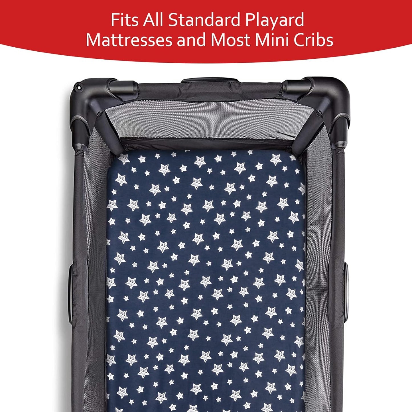Pack and Play Sheets Boys, 4 Pack Mini Crib Sheets, Stretchy Pack and Play Playard Fitted Sheet, Compatible with Graco Pack n Play, Soft and Breathable Material, Navy