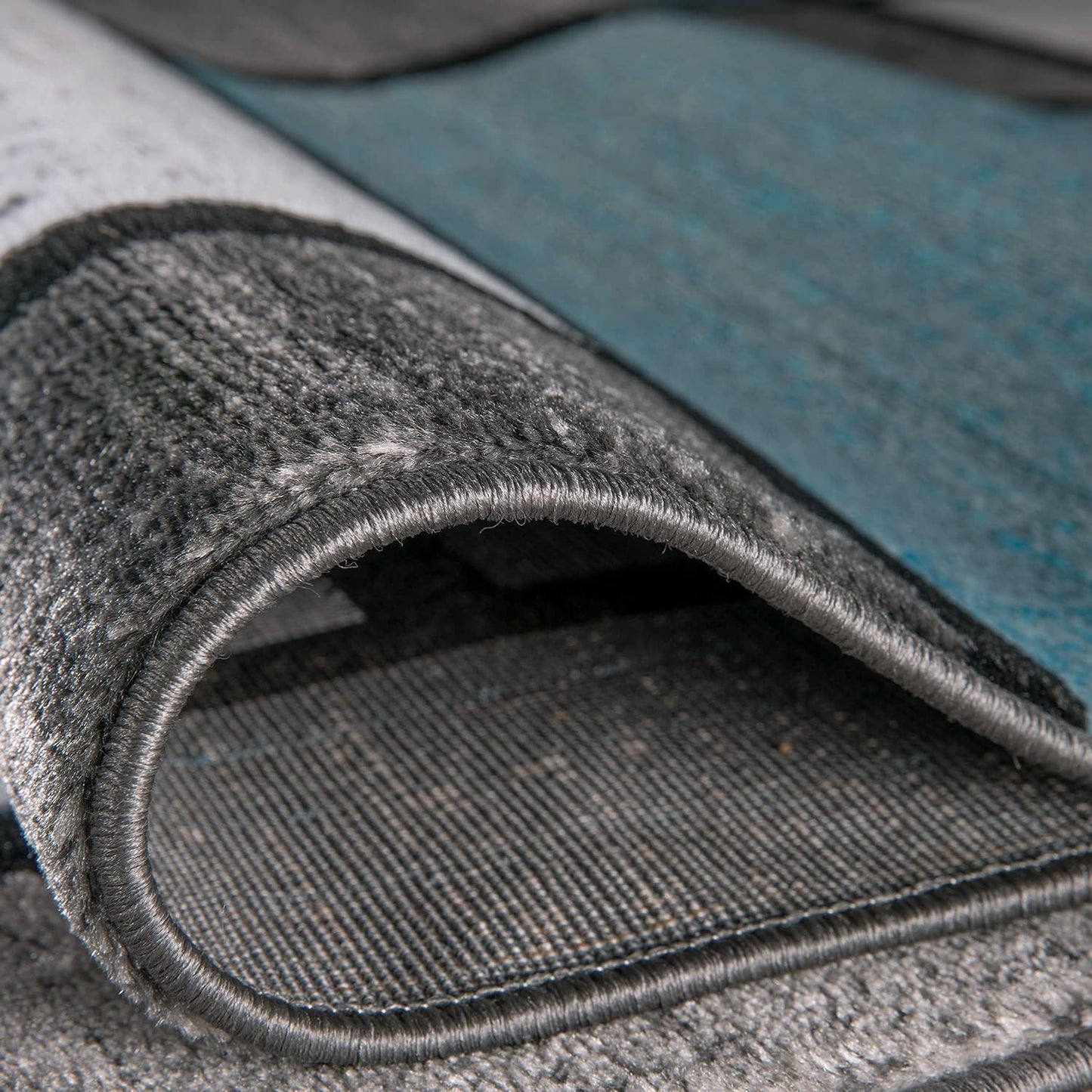 Rugshop Contemporary Modern Boxes for Home Office,Living Room,Bedroom,Kitchen Non Shedding Area Rug 4' x 6' Blue