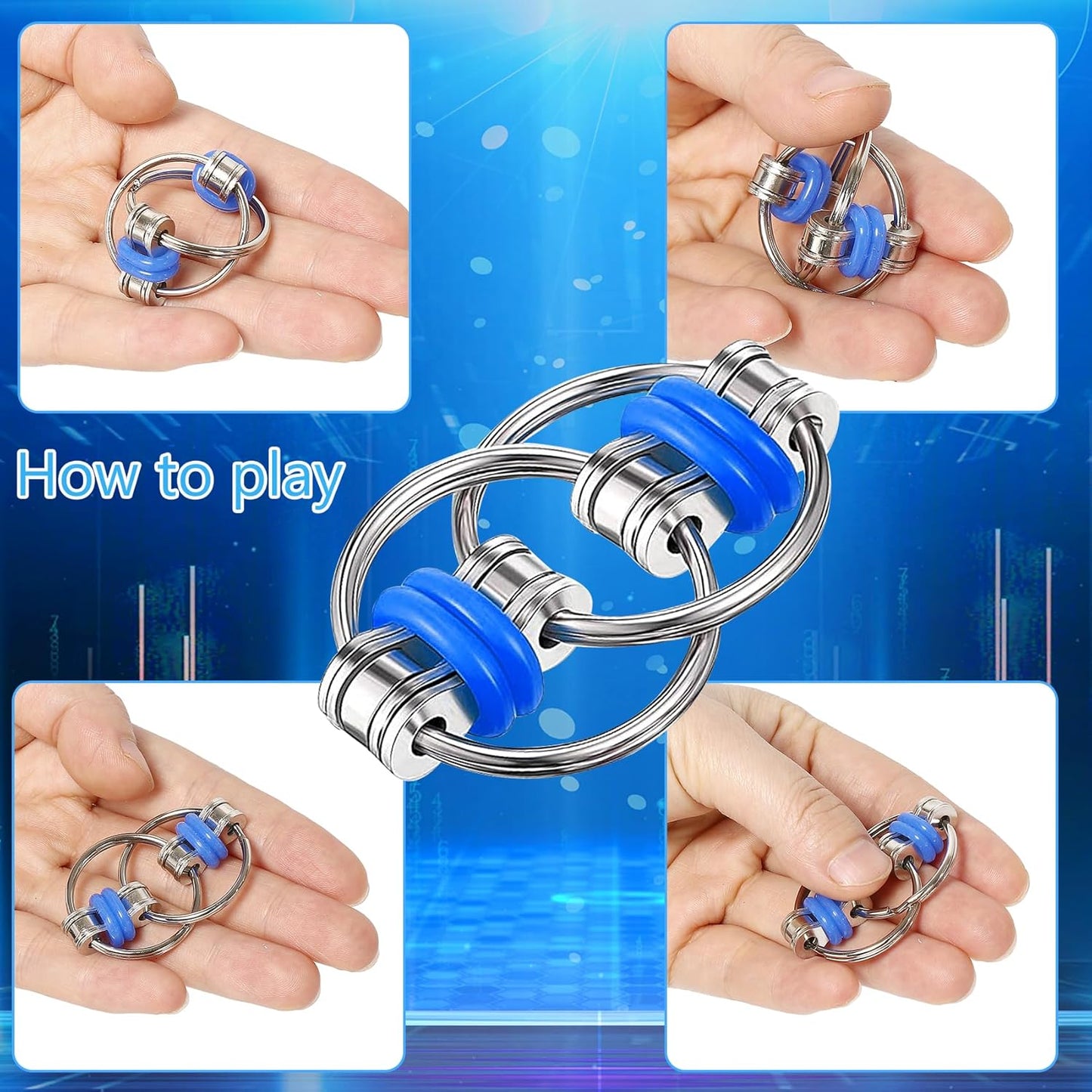 8Pcs Fidget Cube Toys Pack - Flippy Chain Fidget Spinner Galaxy Fidget Cube Slient Sensory Fidget Toys Set for Office Desk Adult Fidgets for Anxiety and Stress Cool Toys Christmas Toys