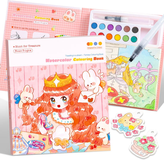 Paint with Water Coloring Books for Kids Ages 3-5, 4-8 – Cute Coloring Book for Teens,Arts and Crafts for Kids Ages 3 4 5 6 7 8+, Birthday Gift Toys for Girls Boys,Travel Toys -Princess
