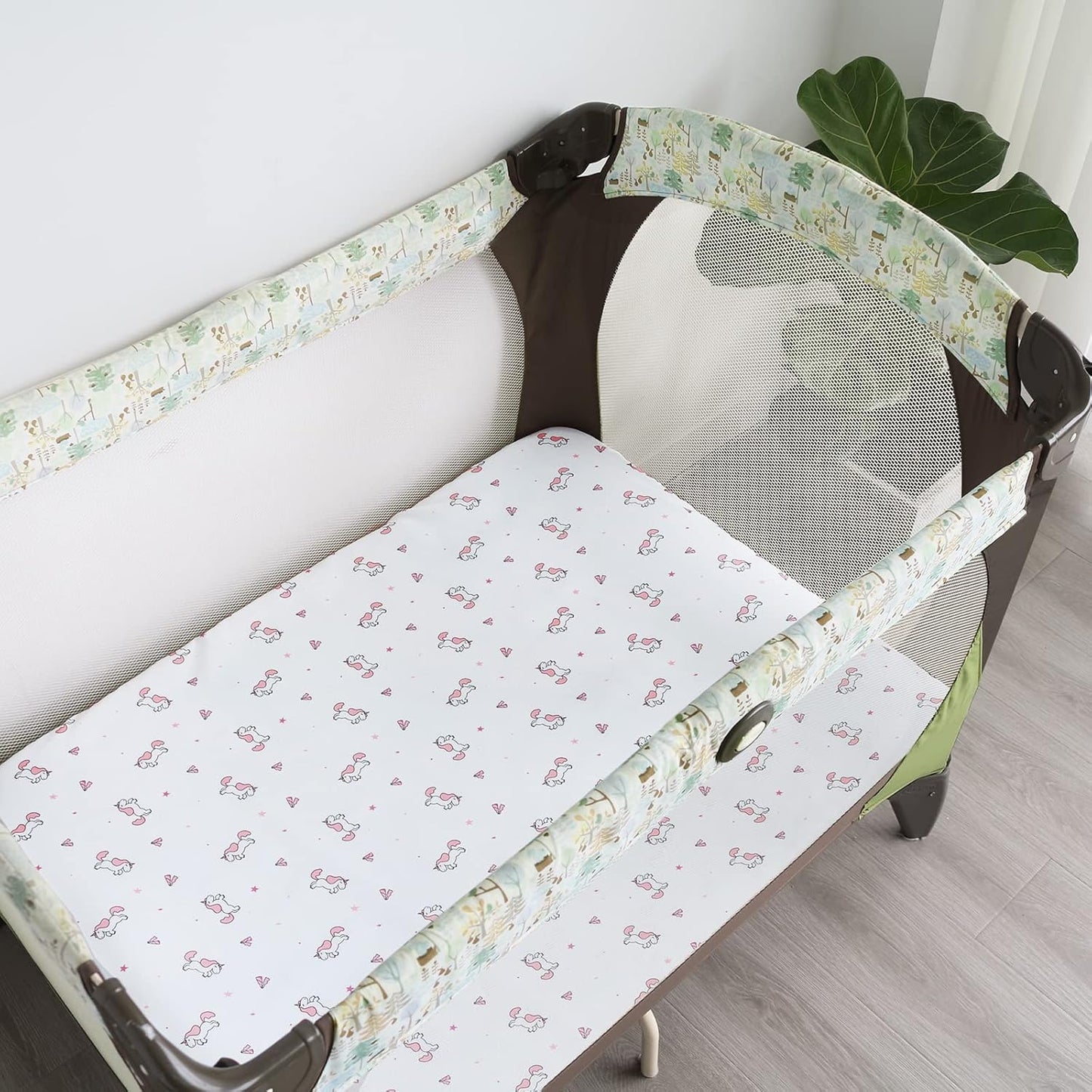 Pack and Play Sheets, Pack n Play Sheets | Mini Crib Sheets 4-Pack, Ultra Soft Pack n Play Mattresses Sheets Compatible with Graco Pack n Play, Soft and Breathable Material, Pink