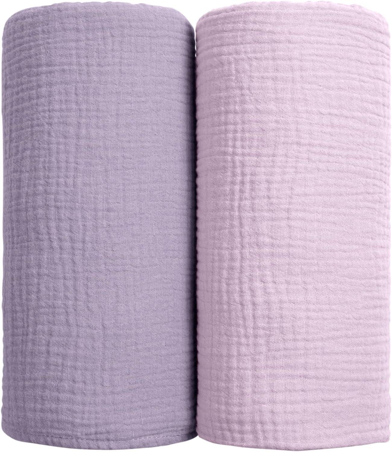 Lulu moon Muslin Swaddle Blanket Baby Receiving Blankets Neutral, 2 Pack, Purple