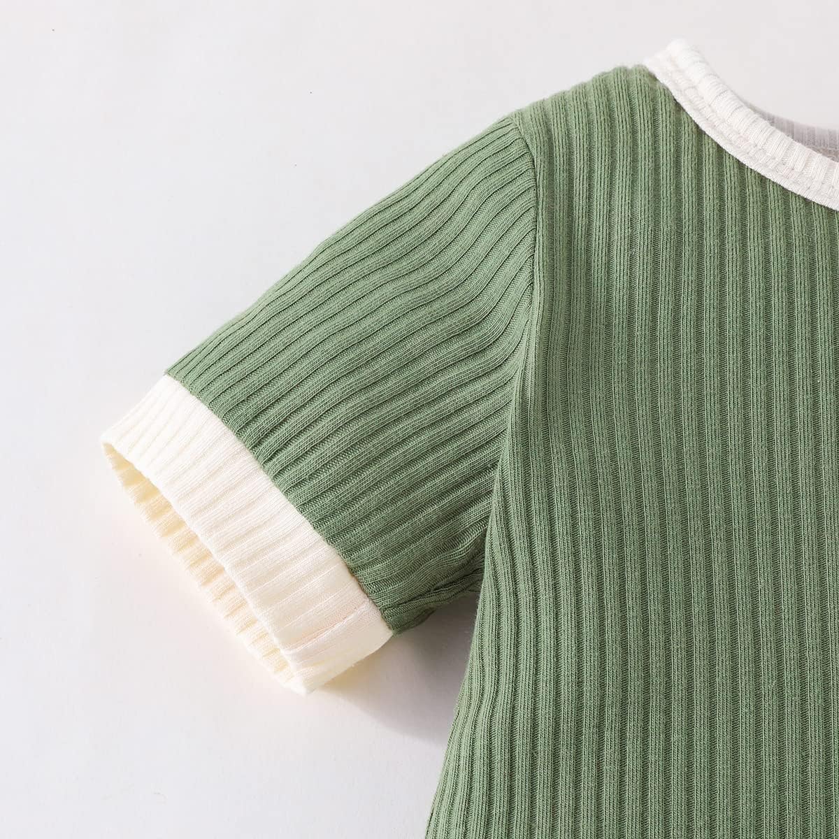 Bafeicao Unisex Baby Boy Girl 2 Pack Rompers Short Sleeve 2 Way Zipper One Piece Jumpsuits Clothes Sets