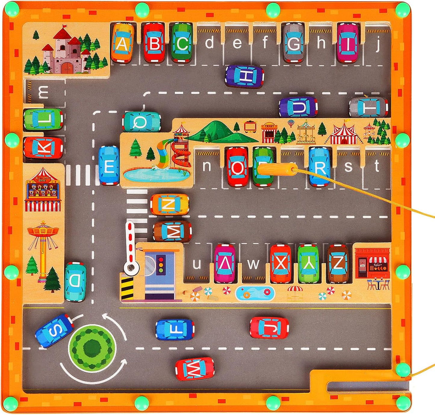 Magnetic Fidget Toys Handheld Game for Kids & Teens, Montessori Wooden Puzzle Game Board,Fine Motor Skills Educational Sensory Toys & Stress Relief Party Favors Toy &Best Gifts for Preschoolers