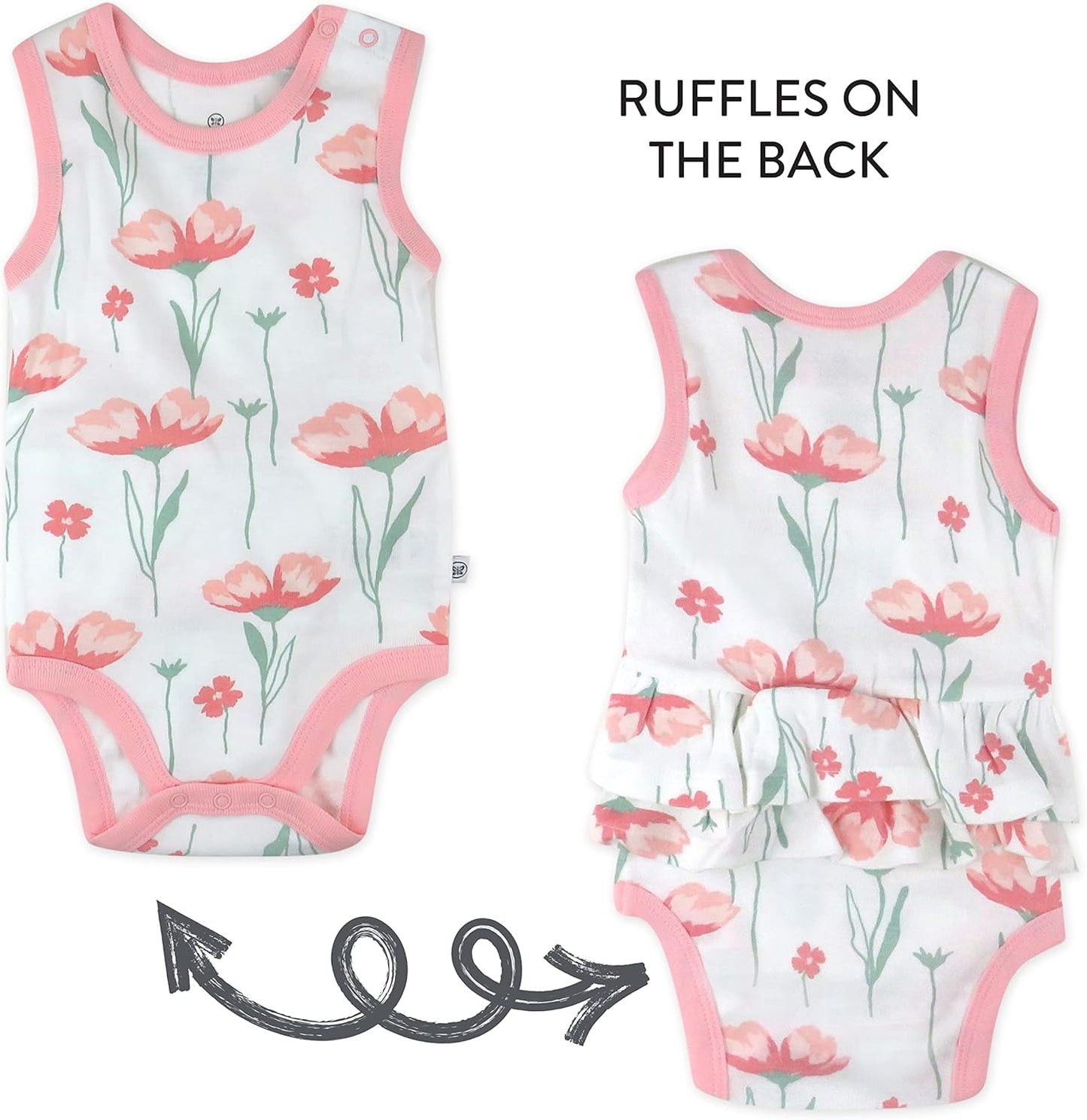 Sleeveless Bodysuits One-piece 100% Organic Cotton for Baby Boys, Girls, Unisex