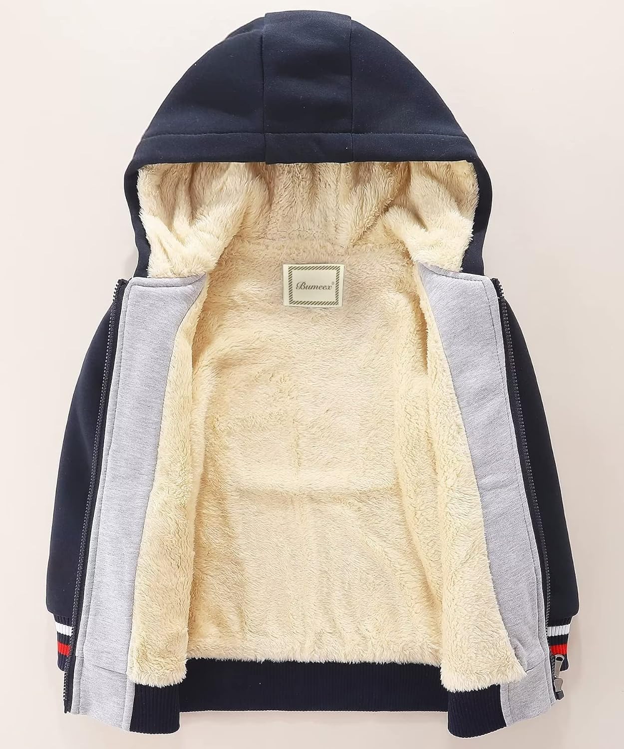 Bumeex Kids Boy's Girl's Sherpa Fleece Lined Jacket Spring Fall Winter Zip up Sweatshirt Hoodie 2-14Y(Toddler/Kid)