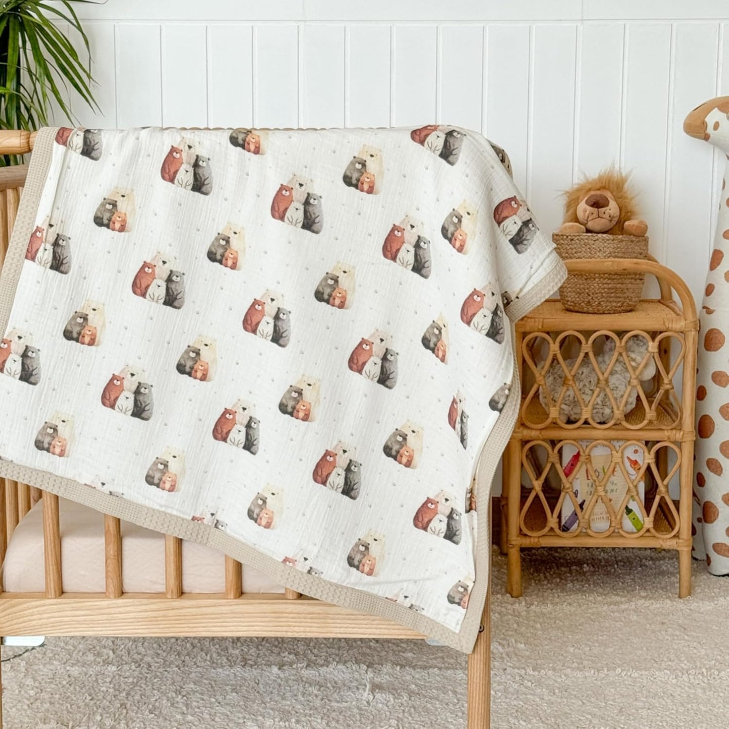 Personalized Baby Blanket with Name – Handmade 100% Organic Cotton Newborn Gift | Custom Knit Blanket for Boys, Girls, Kids & Baby Showers