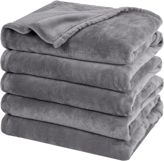 PHF Oversized King Fleece Blanket 120"x120", No Shed No Pilling Big Soft Blanket, Extra Large 10'x 10' Lightweight for Bed, Sofa Travel and Camping, Suitable for All Season, Grey