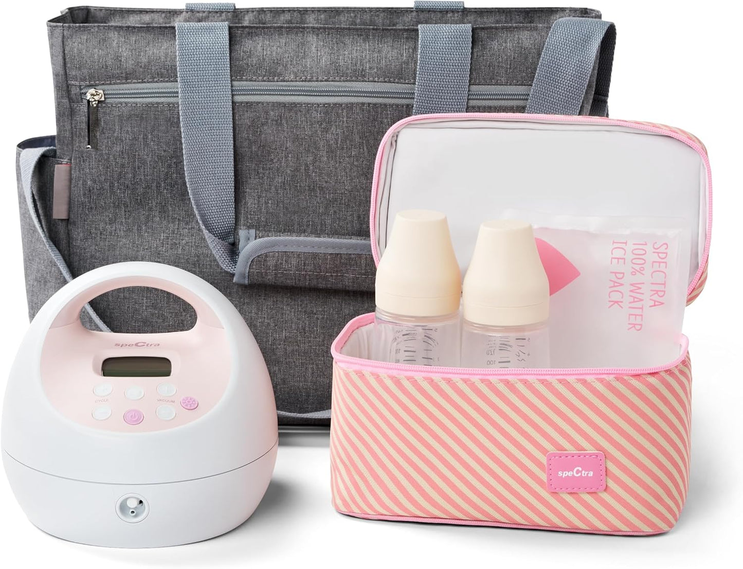 Spectra - S2 Plus Electric Breast Milk Pump with Tote Bag, Bottles and Cooler for Baby Feeding