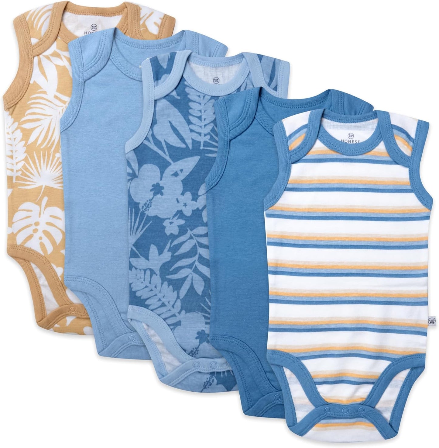 Sleeveless Bodysuits One-piece 100% Organic Cotton for Baby Boys, Girls, Unisex