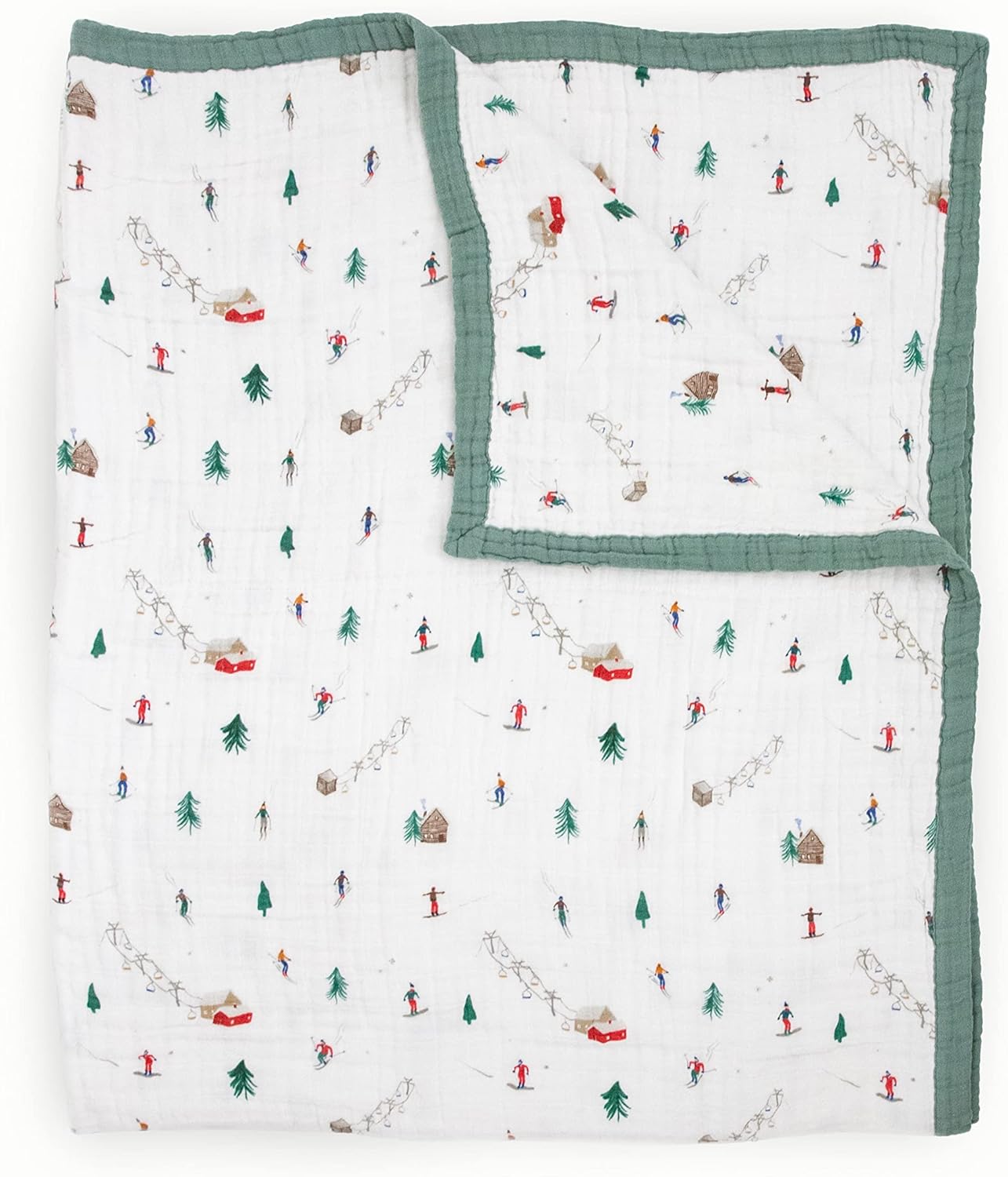 Little Unicorn Premium Quilted Throw | Super Soft, Multi-Layered Muslin XL Blanket| Great for Kids & Families (Powder Party)