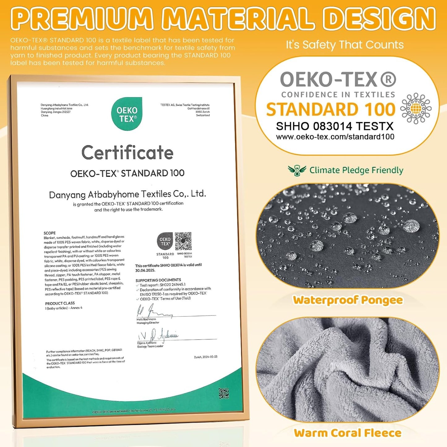 Orzbow Universal Stroller Bunting Bag with Extra Footmuff for Toddler, Kids, Warm Waterproof Stroller Blanket, Winter Cover, Baby Bunting Bag - Protect Babies from Cold Winds, Dark Grey