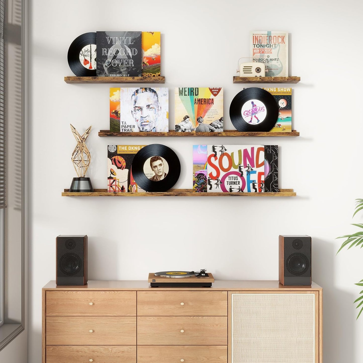 Floating Picture Ledge Shelves Set of 4, 56 Inch Long Large Nursery Book Shelf for Toys Storage Kids Bookshelf Wall Mounted Living Room Bedroom Decor Frames