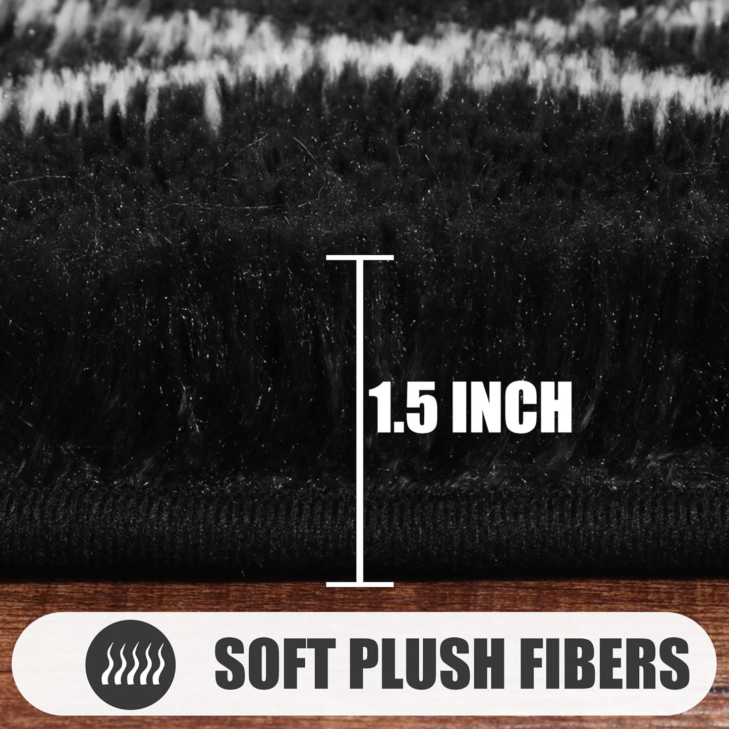 ONASAR 5x7 Area Rugs for Living Room Bedroom, Washable Fluffy Black and White Rug, Geometric Boho Soft Plush Shaggy Floor Carpet Mat for Nursery Kids Girls Boys Teen Dorm Home Decor Aesthetic