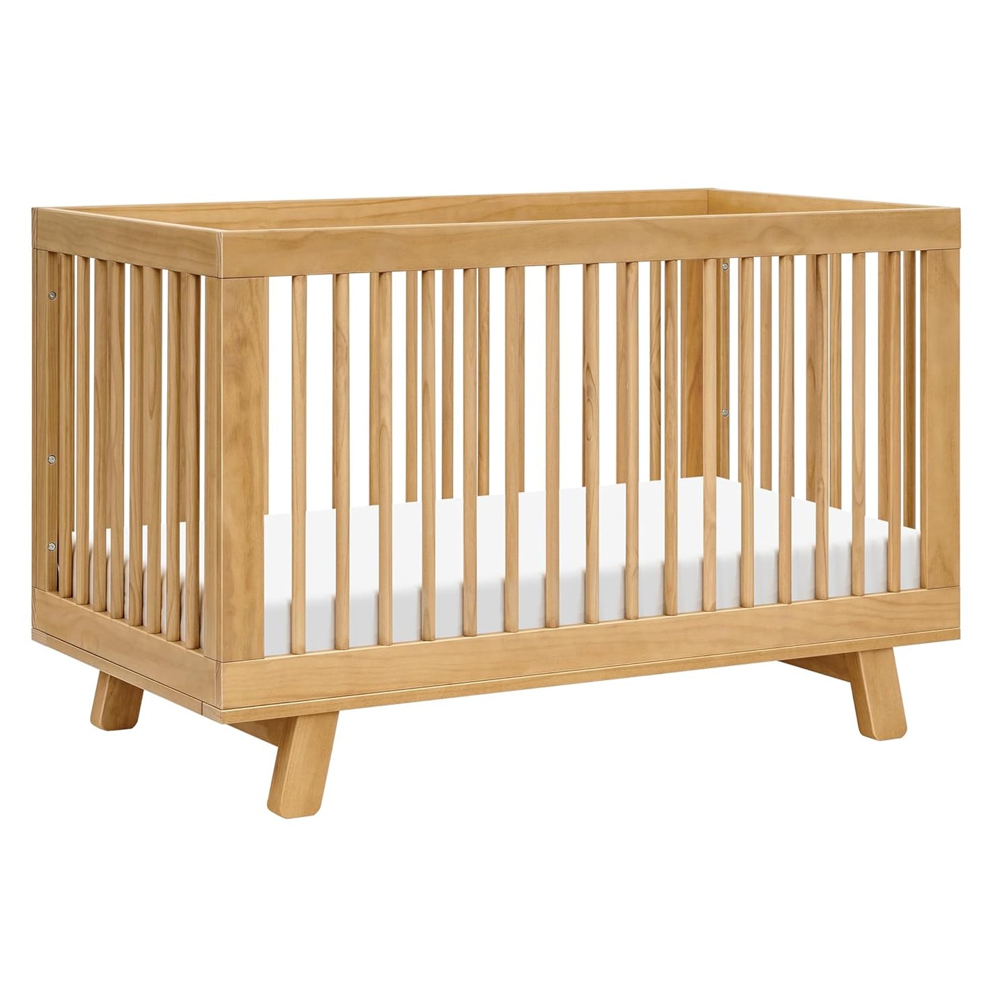 babyletto Hudson 3-in-1 Convertible Baby Crib with Wooden Toddler Bed & Daybed Conversion - Easy to Assemble & GREENGUARD Gold Certified - 4 Adjustable Mattress Heights - Honey