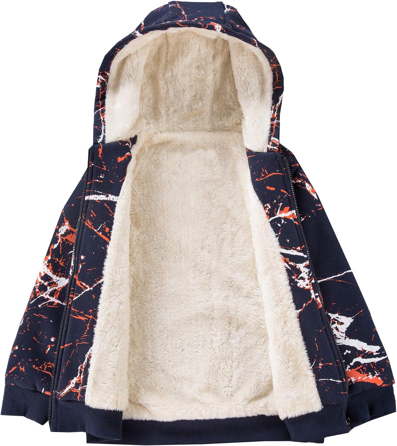 Bumeex Kids Boy's Girl's Sherpa Fleece Lined Jacket Spring Fall Winter Zip up Sweatshirt Hoodie 2-14Y(Toddler/Kid)