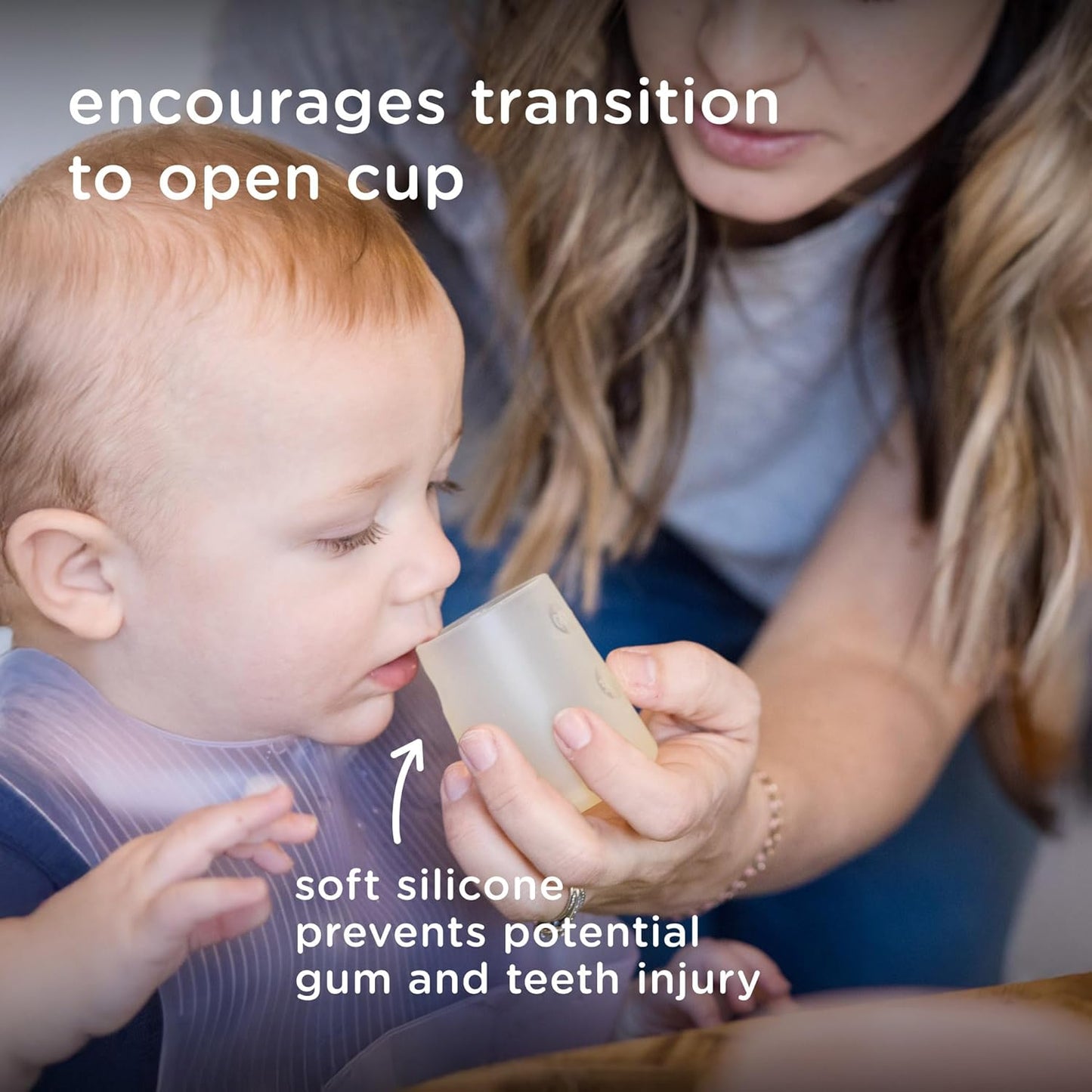 Olababy First Cup | Clear Sense 100% Silicone Infant Trainer Cup | 2oz Medicine Cup for Newborn | Non-Slip & Sloping Design for Tiny Hands & Baby Led Weaning (Lilac, 1 Cup)