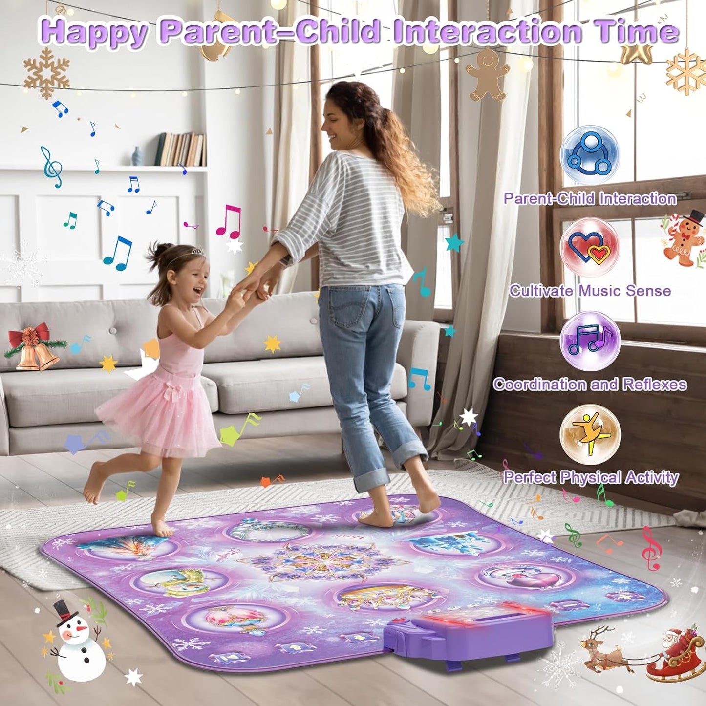 Dance Mat for 3-12 Year Old Girls, Frozen Dance Pad with Wireless Bluetooth, Purple Electronic Music Princess Toys Birthday for Kids and Toddlers Ages 3 4 5 6 7 8 9 10 +