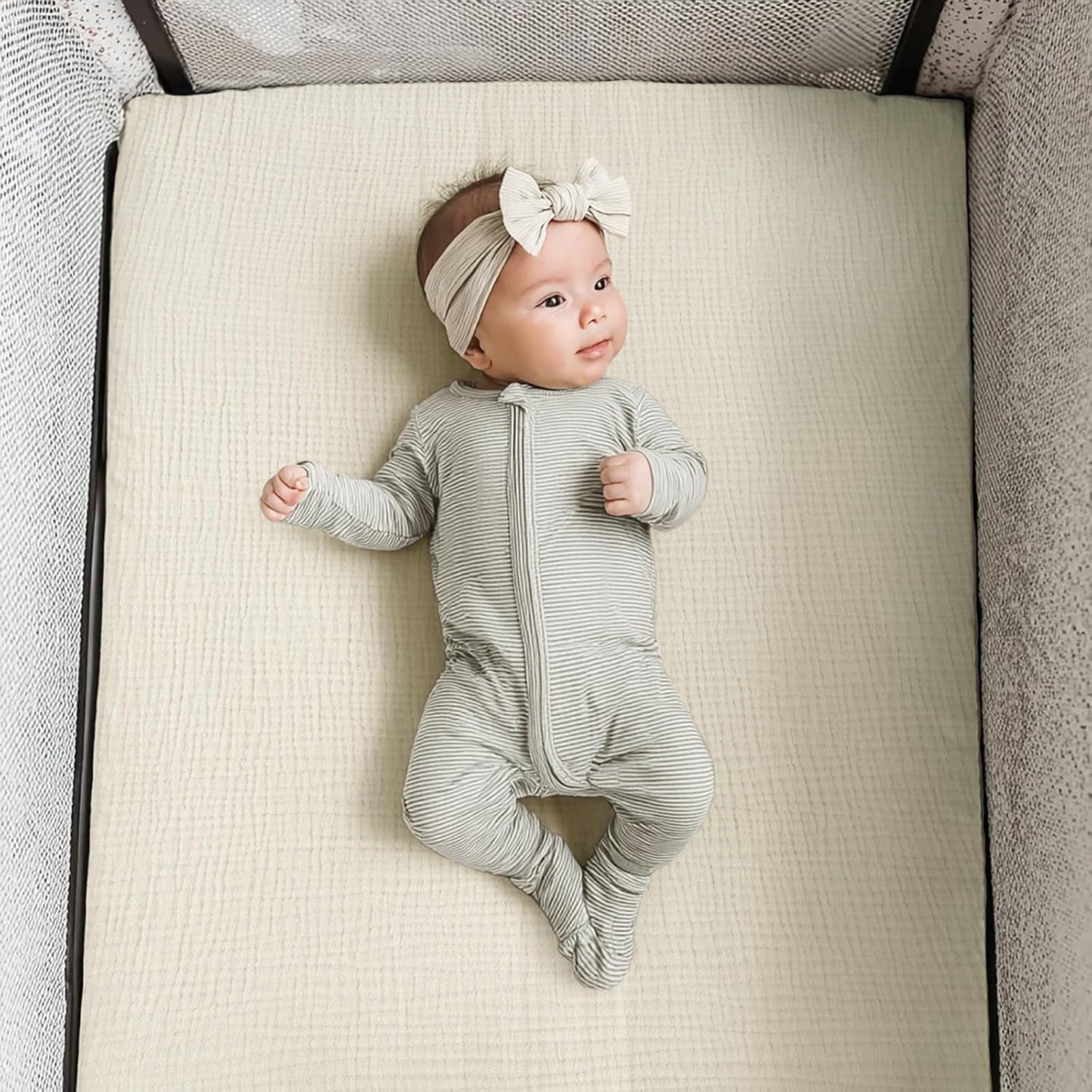 lulumoon Pack and Play Sheets Muslin: Cotton Fitted Sheets for Graco Pack N Play - Soft Playard Sheets for Boys and Girls 2Pack