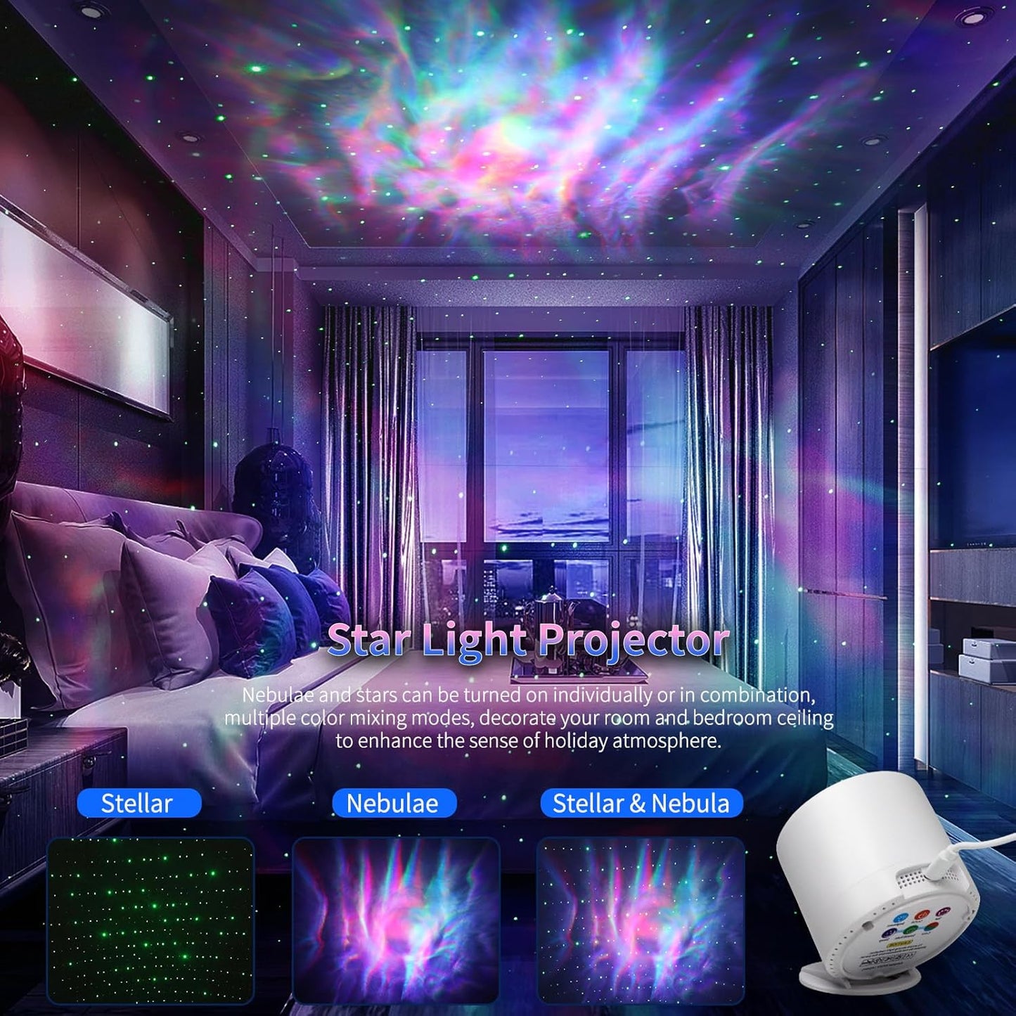Star Projector, Galaxy Projector, Remote Control & Timer Galaxy Light, LED Nebula Night Light Projector for Adults Bedroom Decoration, Party, Birthday, Christmas,Valentine's Day,Room Decor