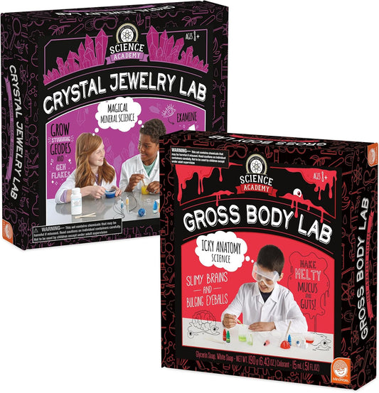 MindWare Science Academy Curious Kits (Crystal and Gross Body Labs) - Chemistry Kits for Kids