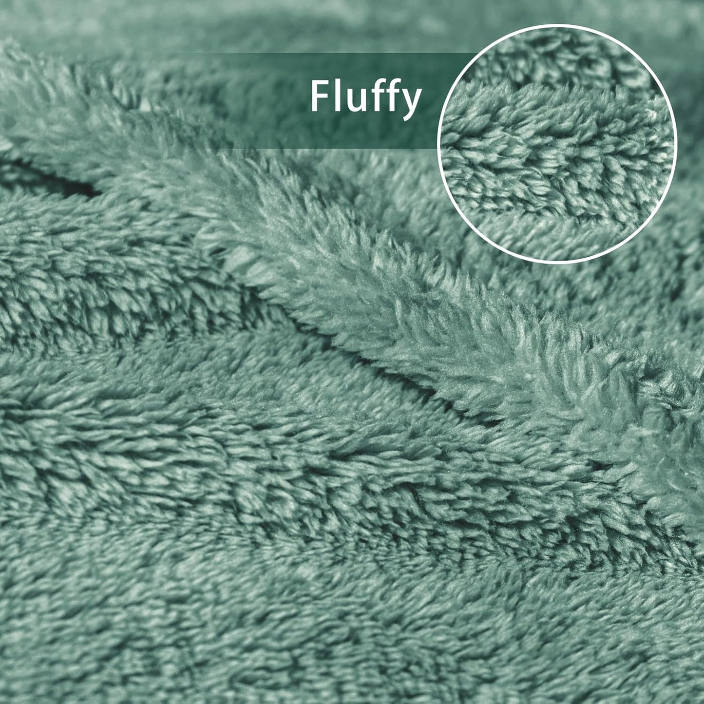 Exclusivo Mezcla Soft Fleece Throw Blanket for Couch, Super Soft Velvet Plush Bed Blanket, Fuzzy Cozy and Warm for All Seasons, 50x60 Inches, Celadon