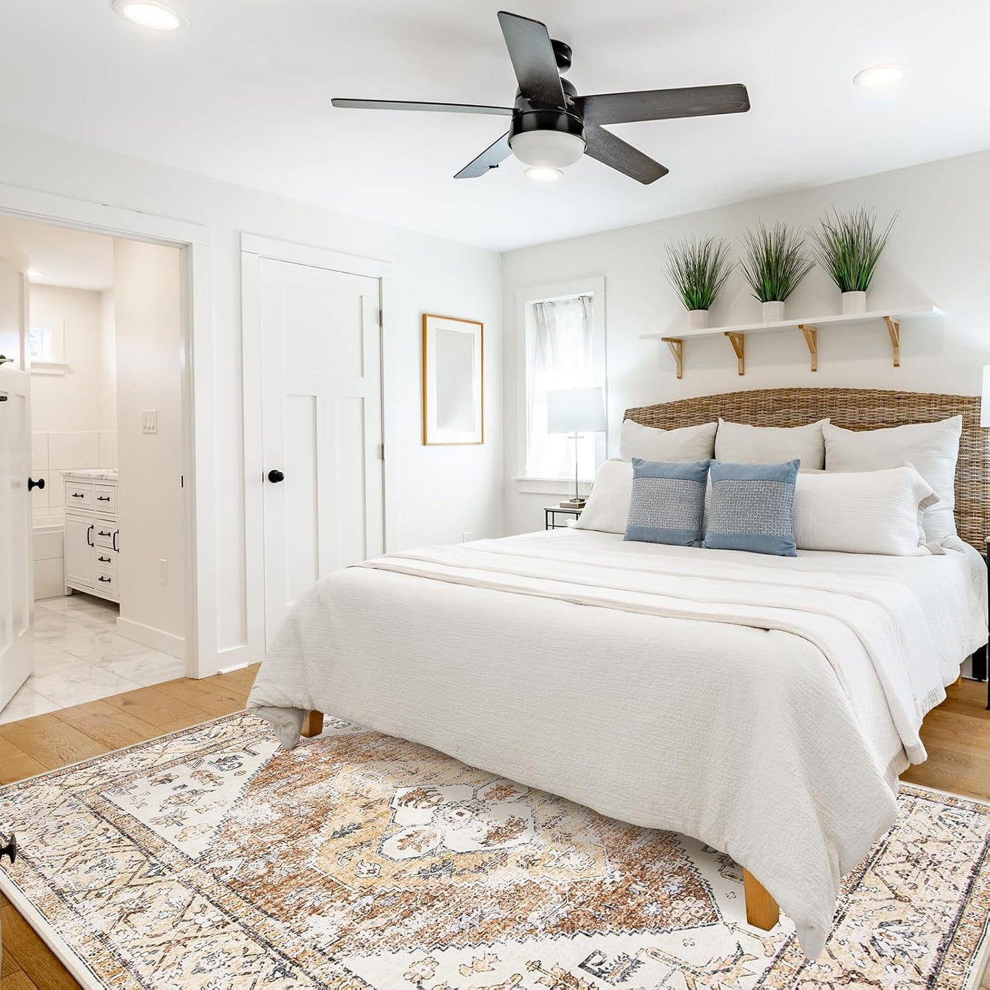 Lahome 9x12 Area Rugs for Living Room - Boho Non-Slip Washable Carpet Ultra-Thin Large Rug Lightweight Throw Foldable Dining Room Mat，Farmhouse Neutral Print Carpet for Bedroom Guest Room (Taupe)