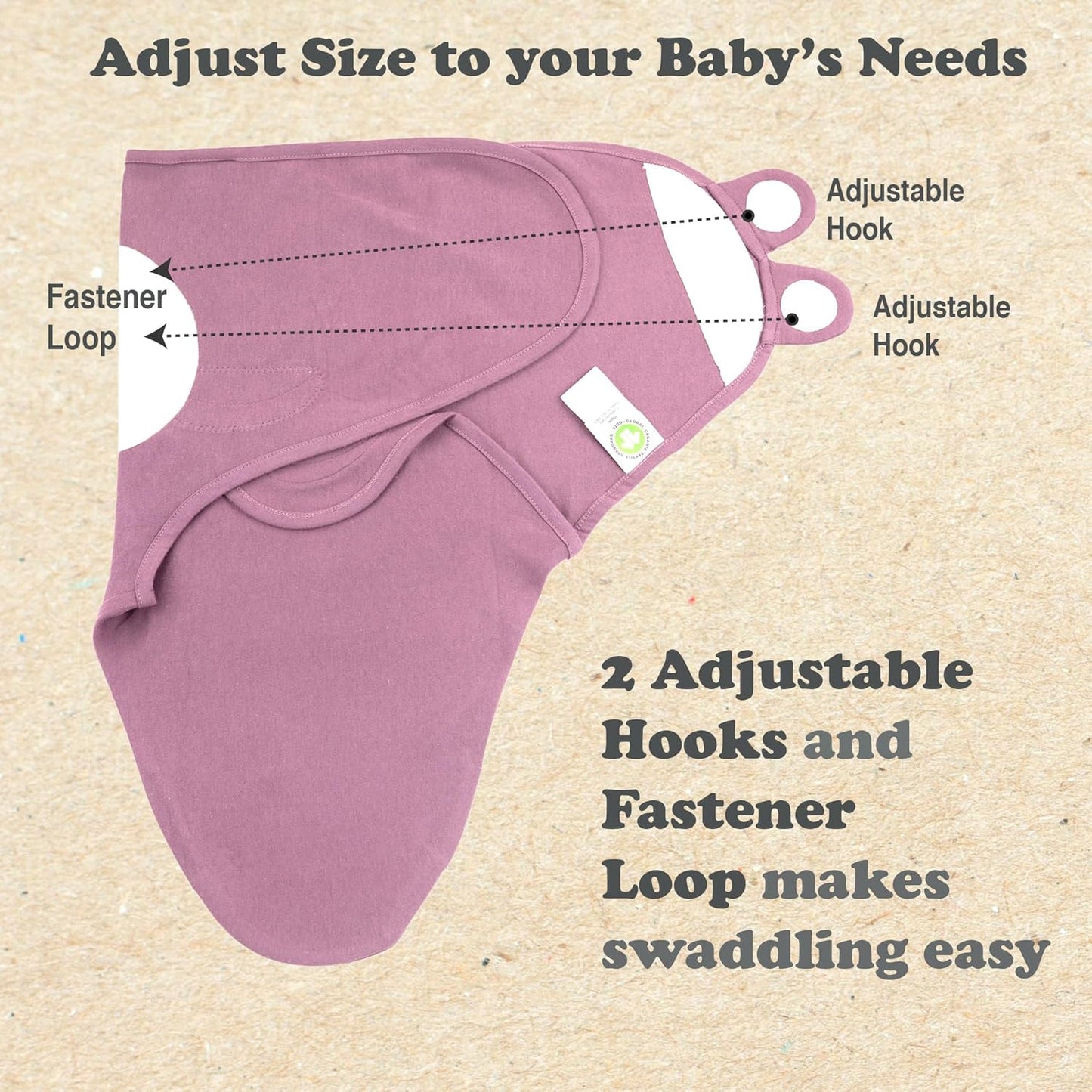 Bublo Baby Swaddles for Newborns – 4-Pack Infant Swaddles 0-3 Months – Adjustable Swaddle Sleep Sack with Zipper – Soft Organic Cotton Baby Wrap for Safe & Cozy Sleep
