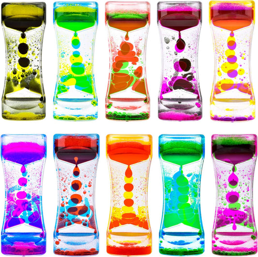 10Pack Liquid Motion Bubbler for Sensory Play Mini Baby Fidget Toys, Easter Basket Stuffers for Toddler, Calming Desk Toys,Small Coolest Stocking Stuffers for Kids