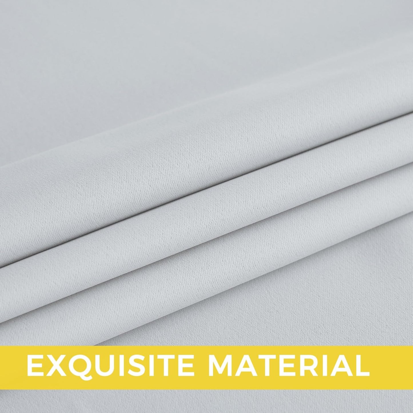 NICETOWN Greyish White Curtains for Bedroom 108 inches Long, Roon Darkening Grommet Curtains for Living Room, Noise Reducing Privacy Window Treatment Drapes for Nursery, Laundry Patio, 2 Panels, W52