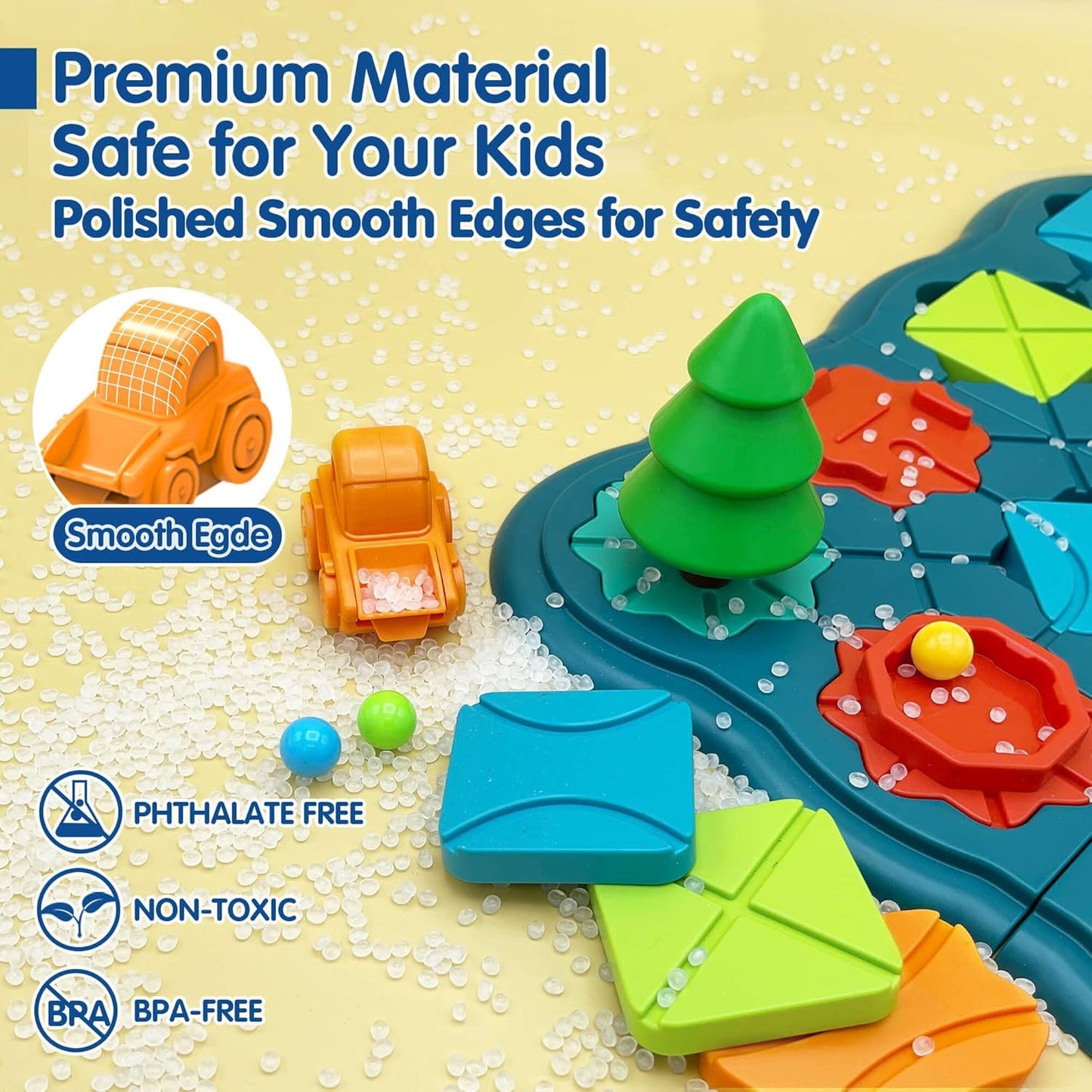 Kids Toys STEM Board Games - Logic Road Builder Brain Teasers Puzzles for 3 to 4 5 6 7 Year Old Boys Girls, Educational Montessori Birthday Gifts for Ages 4-8 Preschool Classroom Learning