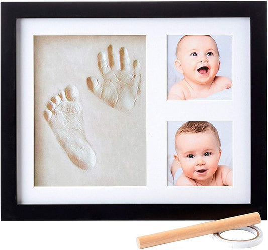 Little Hippo Baby Footprint Kit & Keepsake | Baby Handprint Kit | Baby Hand and Footprint Kit for Infant Gift, New Mom Gift (Black, Standard)