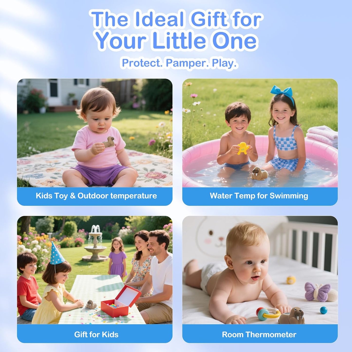 Baby Bath Thermometer for Bathtub, Room|Water Temperature, Baby Bath Floating Toy|Kids Bathroom Safety, Digital LCD with Timer