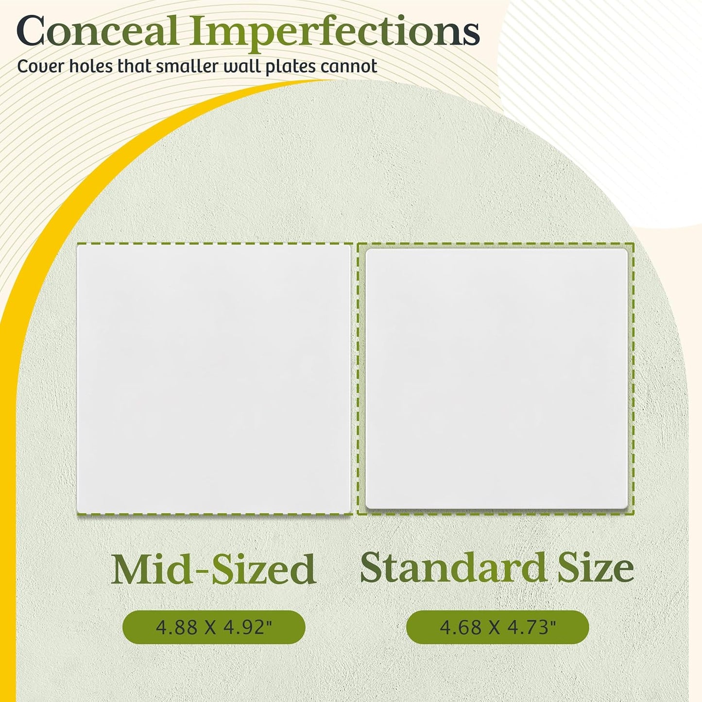TG Screwless Double Blank Wall Plate, Child Safe Blank Device Outlet Cover, Mid-Size 2-Gang 4.88" H x 4.92" L, Polycarbonate Thermoplastic, UL Listed, SP-MB2-W5P, White (5 Pack)