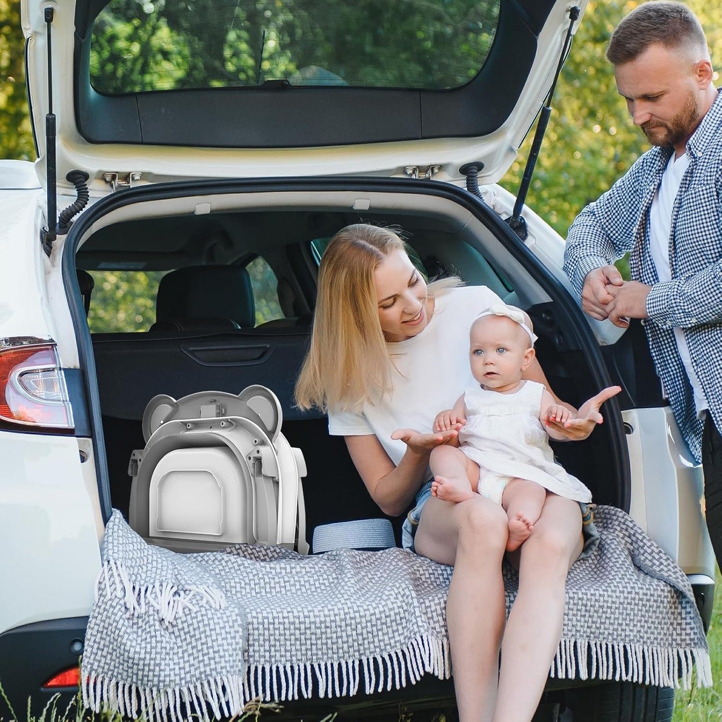 TPN Collapsible Baby Bathtub, Baby Bath Tub with Soft Cushion & Real-Time Thermometer, Baby Bathtub Infant to Toddler Tub (0-36 Months), Portable Newborn Travel Bath tub