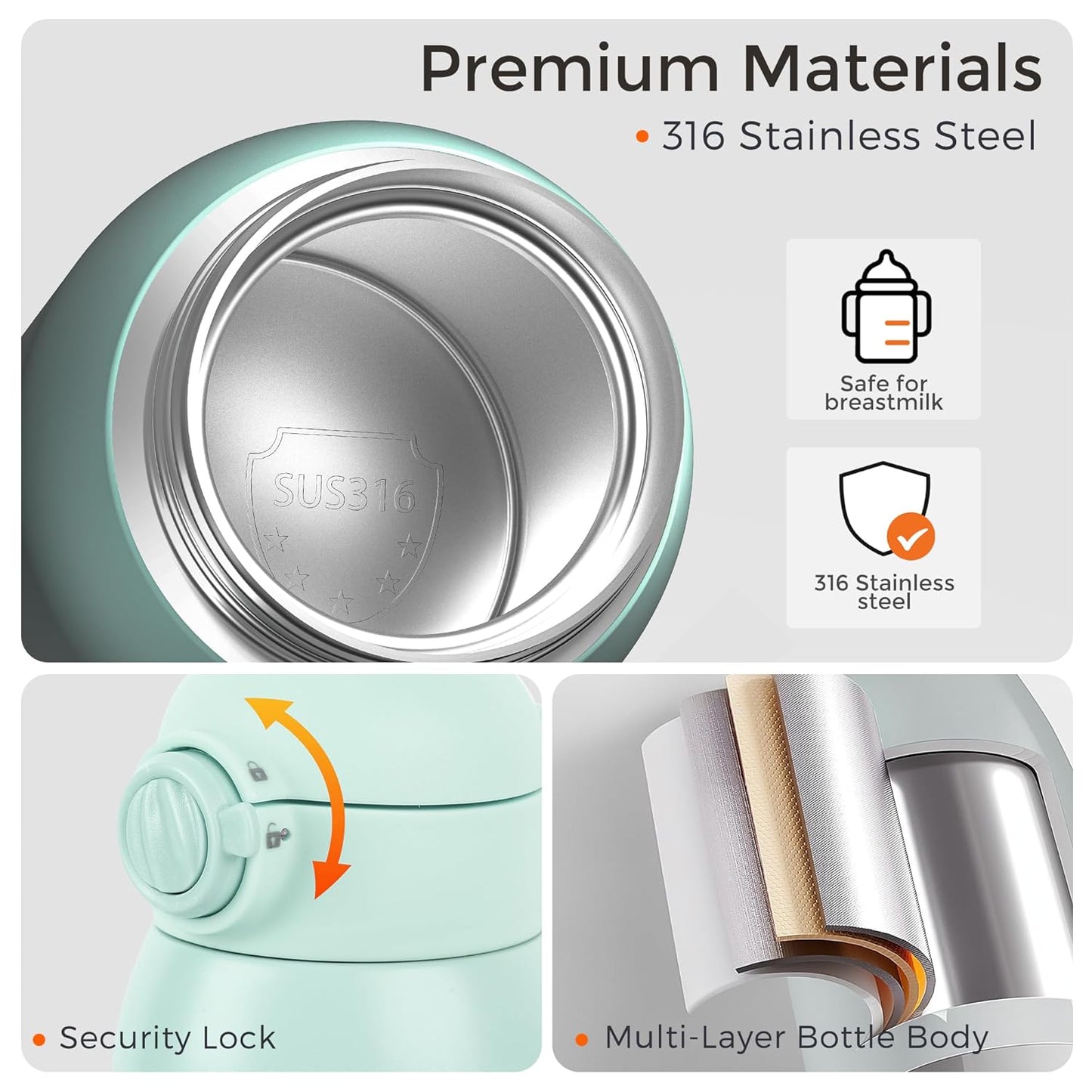 Portable Bottle Warmer for Travel, Dual Heating Modes for Breastmilk & Water, Portable Bottle Milk Warmer with Fast Heating & Long Battery Life, 10 Ounces Large Capacity (Green)