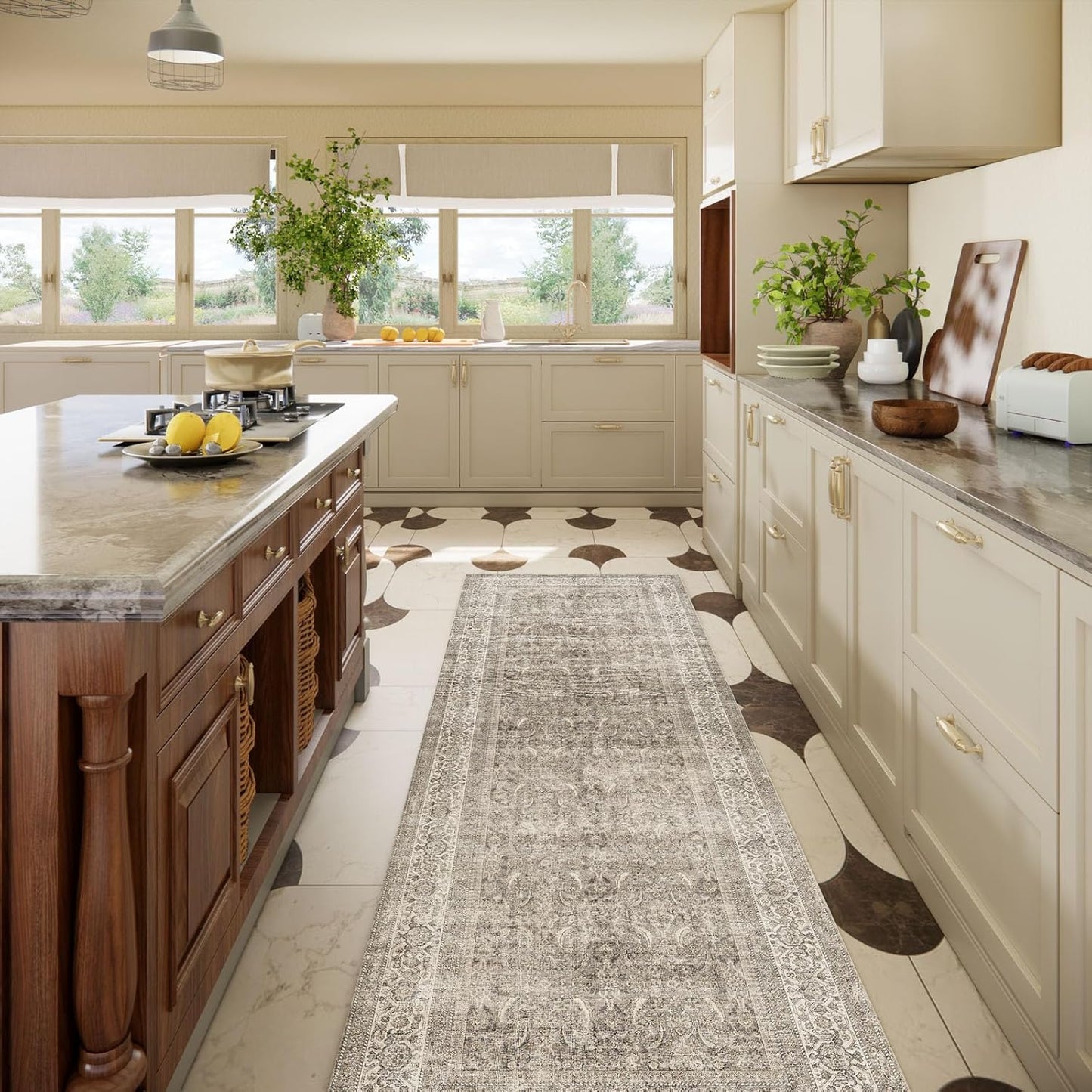 Washable Runners for Hallways Kitchen Rug: 2'6"x8' Runner Rugs Stain Resistant Non Slip Low Pile Soft Carpet Runners for Hallways Bedroom Entryway Indoor Beside Bathroom Laundry Room