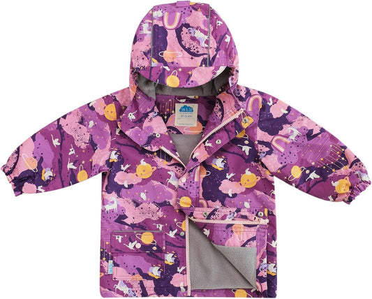 JAN & JUL Waterproof Fleece Lined Rain Jacket, Raincoat for Kids