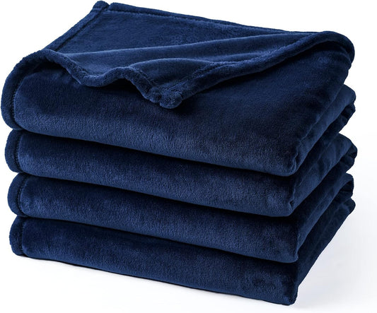 PHF Ultra Soft Fleece Blanket King Size, No Shed No Pilling Luxury Plush Cozy 300GSM Lightweight Blanket for Bed, Couch, Chair, Sofa Suitable for All Season, 108" x 90", Navy Blue
