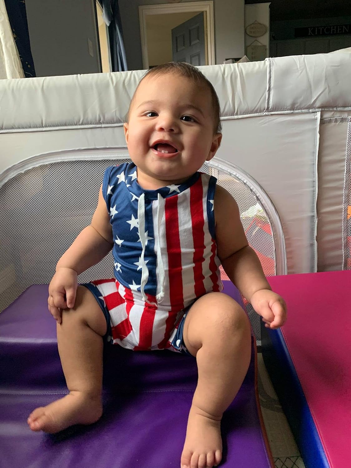 Aalizzwell Baby Boy Romper Newborn Infant Sleeveless Short Romper One Piece Active Summer Clothes