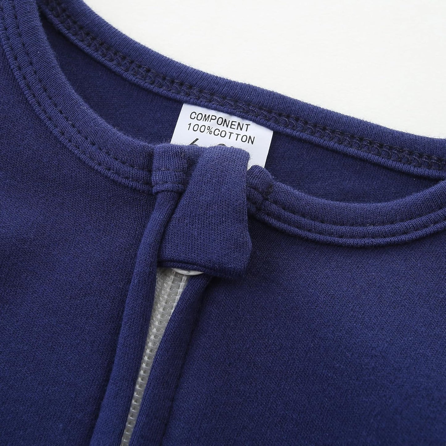 Baby Romper 100% Organic Cotton Pajamas One Piece Long Sleeve Zipper Footie Onesie for 0~12M Baby