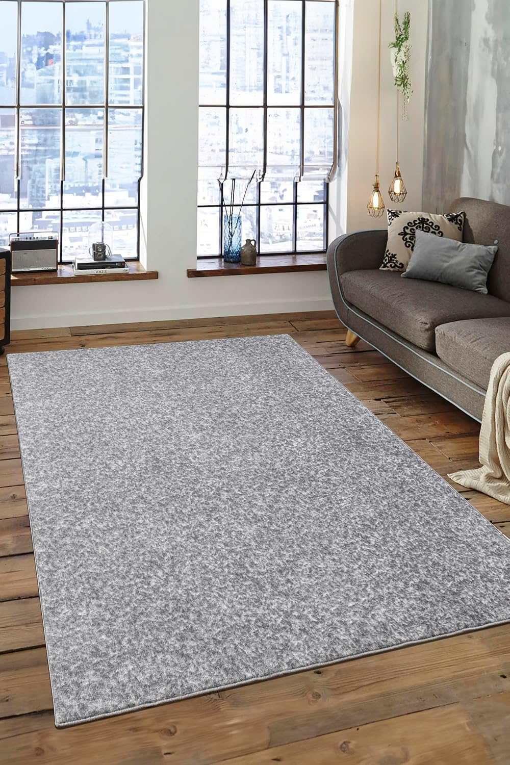 Non-Slip Washable 5x7 Abstract Grey Area Rugs for Living Room Bedroom, Ultra Soft Bedside Rug, Indoor Floor Carpet for Kids Girls and Boys, Dorms, Nursery Rooms, Non-Skid Area Rug, 5' x 7'