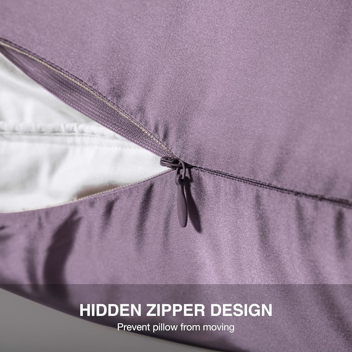 Mulberry Silk Pillowcase for Hair and Skin,Cooling Silk Pillow Case with Hidden Zipper,Allergen Proof Dual Sides Soft Breathable Smooth Silk Pillow Cover for Women (Pink Purple,King)