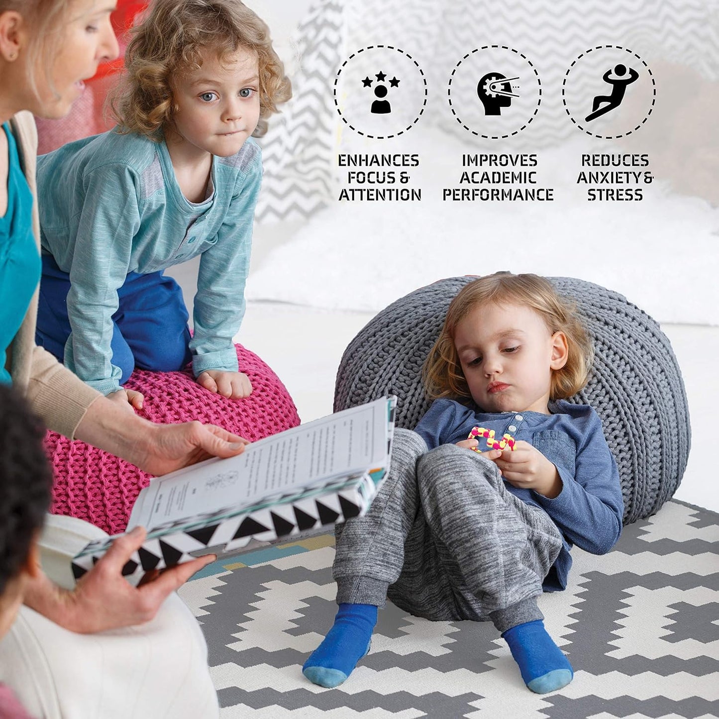 Neliblu Wacky Tracks Snap and Click Fidget Toys for Sensory Kids - ADHD, Autism, Stress Relief Therapy - Keeps Fingers Busy and Minds Focused - Snake Puzzles, Assorted Colors (Pack of 4)