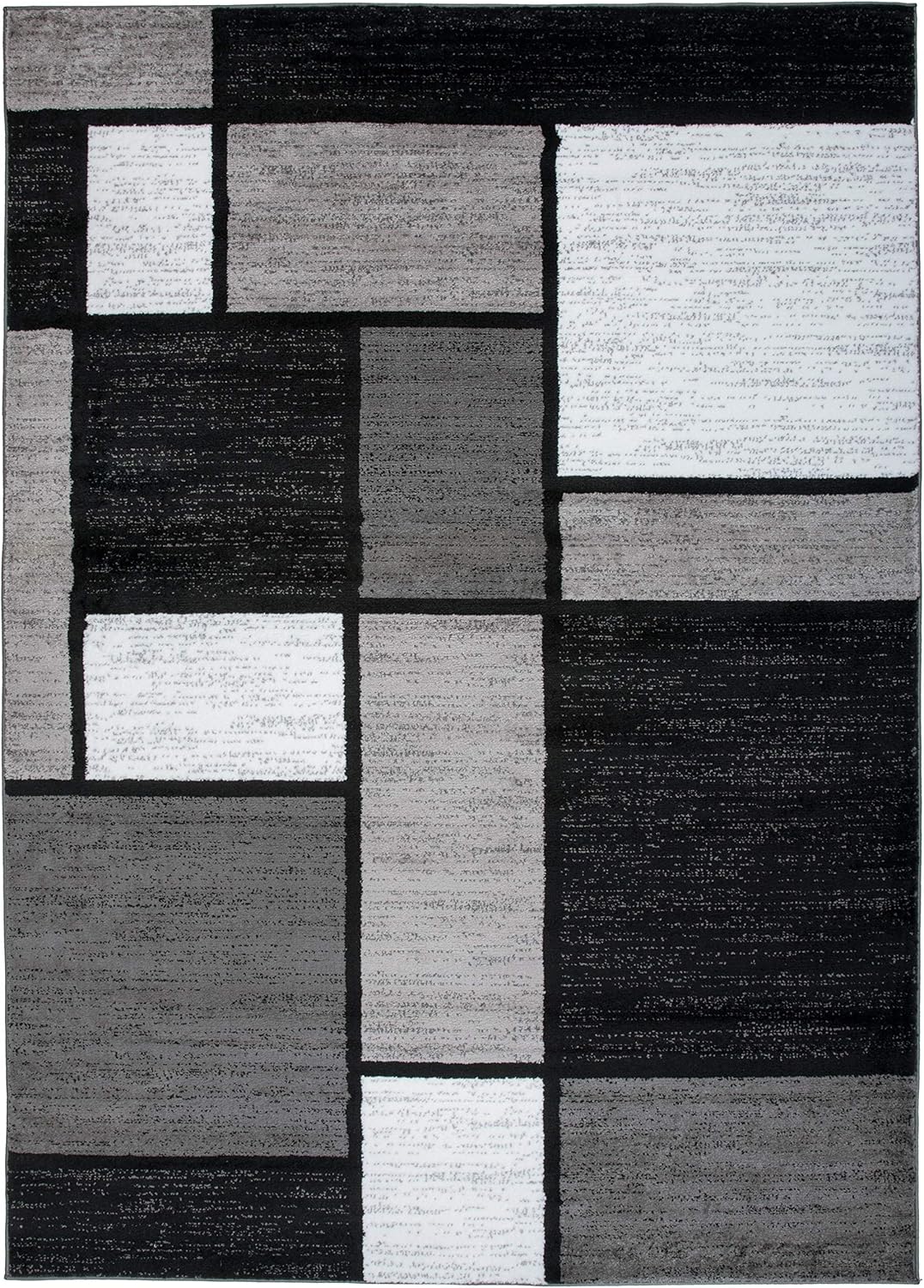 Rugshop Contemporary Modern Boxes for Home Office,Living Room,Bedroom,Kitchen Non Shedding Area Rug 10' X 14' Gray