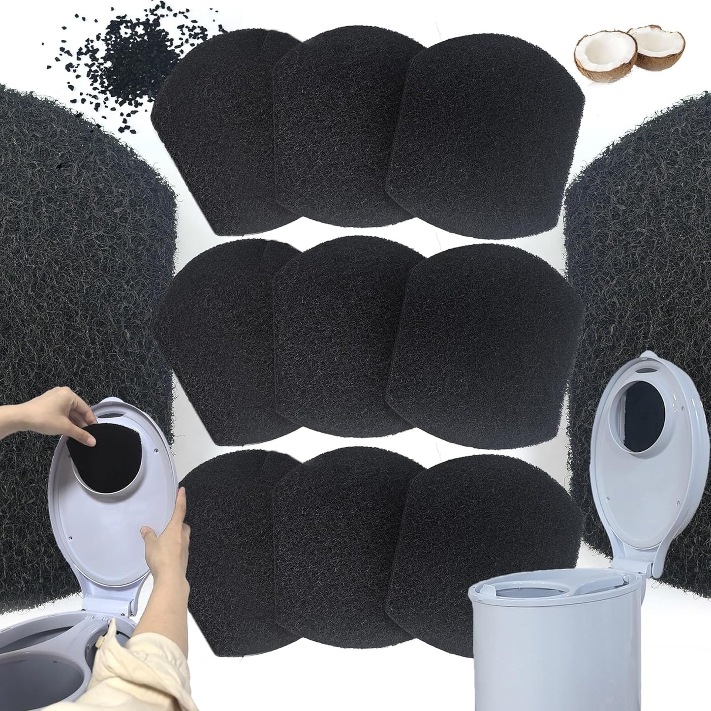 NewKe 10 Pack Baby Diaper Pail Deodorizer Refills Compatible with Ubbi Diaper Pail, Activated Charcoal Deodorizer Filters, Odor Eliminating, Precise fit, Keep Nursery Fresh