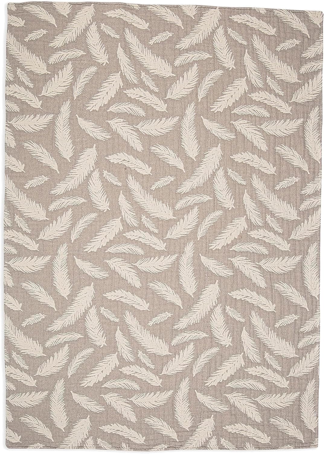 Crane Baby Blanket, Soft Cotton Jacquard Nursery and Stroller Blanket for Boys and Girls, Grey Feather, 30” x 40”